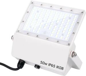 LED投光器 LEDライト 50W 7250lm 屋外 IP65 90° アームライト イベント 演出照明 看板灯 集魚灯 看板照明 倉庫照明 stled-1-50-wh-3000k