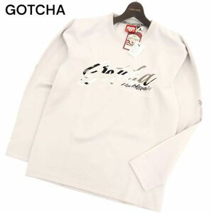 【新品 22SS 】 GOTCHA ガッチャ 通年 ビッグ ロゴ刺繍★ 長袖 カットソー ロンTシャツ Sz.M　メンズ 灰 未使用 サーフ　C4T03143_4#F