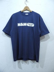 M&M PRINT S/S T-SHIRT(24-MT-009)/INDIGO/Msize/新品未使用