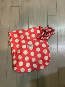 ♪ショルダーバッグ キャスキッドソン Cath Kidston ドット柄 水玉 きのこ マッシュルーム カラフル バッグ　斜め掛け 派手 2回使用 USED♪