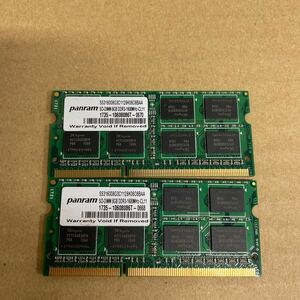 ネ19 Panram ノートPCメモリ 8GB DDR3-1600MHz 2枚