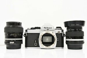 Nikon ニコン FE 一眼レフカメラ Ai-s NIKKOR 35mm F2 Ai NIKKOR 105mm F2.5 レンズ2本付き 20794918