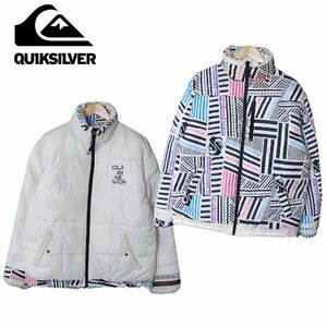 クイックシルバー Quiksilver■中綿入りリバーシブルジャケット　ユニセックス■オフホワイト系×ブラック ※IW4412346