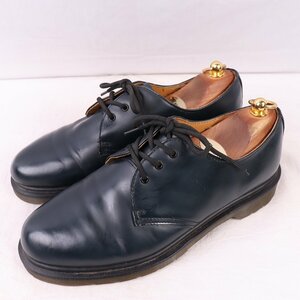 ドクターマーチン UK7/25.5cm-26.0cm/3ホール ネイビー 紺 ブーツ メンズ レディース dr.martens 中古 古着 dm3887