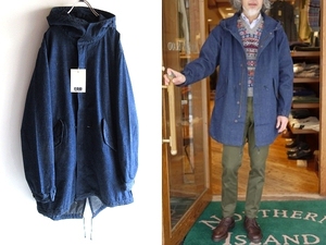 新品タグ付 FOB FACTORY FOBファクトリー 2022AW F2420 M-51 DENIM SHELL PARKA デニム シェルパーカー モッズコート 4/LL XL インディゴ