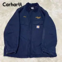 Carhartt カーハート(3XL)アクティブジャケット ネイビー 刺繍 ロゴ