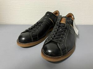 未使用・タグ付き HAWKINS Sport ホーキンス WELT BLUCHER HL00056 ウェルトブルーチャー レザースニーカー 本革 25.5cm ブラック 革靴 黒 