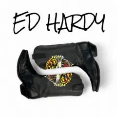 【抜群の存在感】 ED HARDY エドハーディ ウエスタンブーツ 虎ペイント