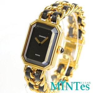 Chanel シャネル プルミエール M レディース腕時計 クォーツ H0001 ブラック×ゴールドレディース 女性 ドレスウォッチ チェーン 黒 高級