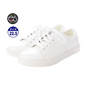 ★新品・人気★【21108-WHITE-22.5】男女兼用デッキシューズ　カジュアルシューズ　スニーカー　タウンウオーキング　サイズ：22.5～28.0