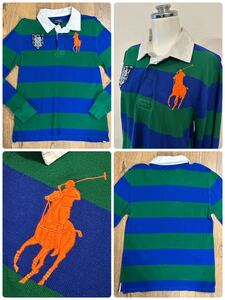 名作 本物 POLO RALPH LAUREN ポロ ラルフローレン 長袖 ポロシャツ カットソー L (14-16) 160/80 キッズ ジュニア レディース