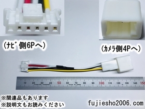 【ダイレクト変換】TOYOTAトヨタ純正バックカメラ/イクリプスバックカメラBEC 4PをALPINEアルパインナビ6Pへ