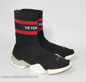 ヴェトモン × リーボック ソックランナー CN3307 スニーカー ブラック US6 24cm 中古 美品 VETEMENTS × Reebok CREW SOCK RUNNER 