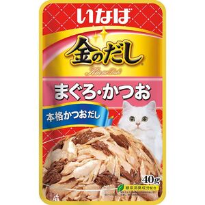 （まとめ買い）いなばペットフード 金のだしパウチ まぐろ・かつお 40g 猫用フード 〔×48〕