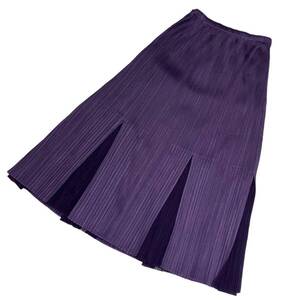 ISSEY MIYAKE イッセイミヤケ PP53-JG535 スリット PLEATS PLEASE プリーツプリーズ ロングスカート パープル系 レディース サイズ1