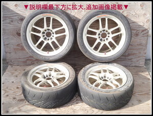 ff1自動車タイヤ軽量アルミホイール4本セット17*9JJ 16*7.5JJレーシングハートCP-035 255/40R17 205/50R16ポテンザRE55Sサーキット中古