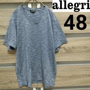 allegri（アレグリ）Ｖネック 半袖Tシャツ 48 （L）杢グレー（Ju17）No.Q1P02-721-28 ■ネコポス発送！