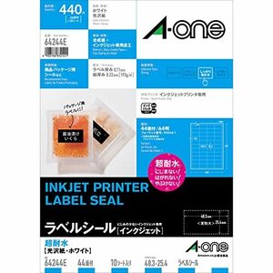 エーワン ラベルシール インクジェット 超耐水 光沢紙 44面 10シート 64244E