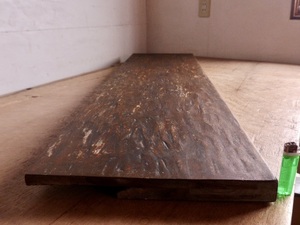 オールドチークの板材 約1400×353×20~38 チーク古材 カウンター材 天板 oldteak　0831