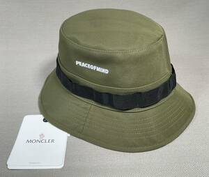 新品 本物 モンクレール MONCLER バケット ハット カーキ グリーン M 帽子 サファリハット バケットハット バケハ ロゴ