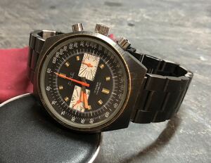 [希少 レア]vintage mechanical chronograph 1970’s HMC 機械式手巻き クロノグラフ スイス製ムーブ バルジュー7733搭載 ビンテージ