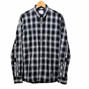 美品 uniform experiment ユニフォームエクスペリメント TAPE LINE B.D. SHIRT OMBRE CHECK テープライン オンブレ チェック シャツ 2