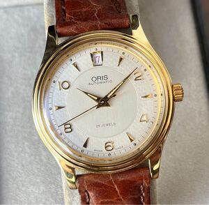 ORIS オリス Automatic 自動巻き　7445 メンズ　腕時計　ゴールド　化粧箱付　25 jewels　ホワイト文字盤　ゴールド　スイス製　2824-2