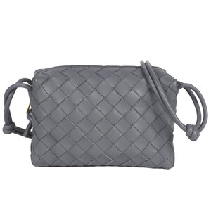 ボッテガヴェネタ BOTTEGA VENETA ミニ ループ カメラバッグ ショルダーバッグ レザー グレー