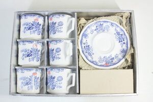 ENGLAND STAFFORDSHIRE　カップ＆ソーサー6客　未使用保管品　スタッフォードシャー/英国製