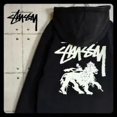 STUSSY　ビッグライオン　バックプリント　スウェット パーカー　プルオーバー