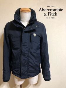 Abercrombie & Fitch A&F アバクロンビー&フィッチ 中わた ナイロンジャケット アウター トップス 裏起毛 サイズS 長袖 ネイビー 175/92Y 