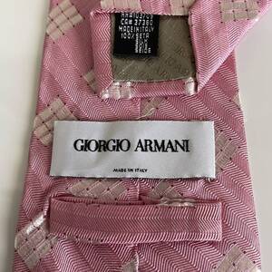 GIORGIO ARMANI(ジョルジオアルマーニ) ピンクマイクロスクエアドットネクタイ