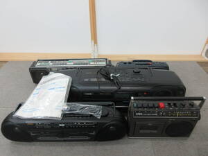 K187【1-15】★ ラジカセ 5点まとめて AIWA CS-W25 TPR-625 日立 CX-55W ナショナル RX-FW43 パナソニック RX-FS25 ジャンク品