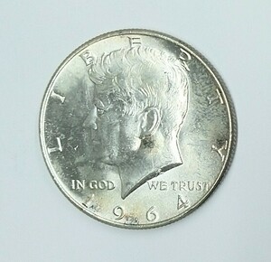 【送料無料！】アメリカコイン 1964年 HALF DOLLAR 銀貨 1枚