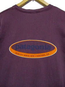 00s Patagonia Beneficial T’s MADE IN USA　レアカラー パタゴニア オーバルロゴ オーガニックコットン Tシャツ　マルベリー M USA製