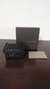 BOTTEGA VENETA ボッテガヴェネタ レア品 イントレチャートミラー付ジュエリーケース NERO ブラック 