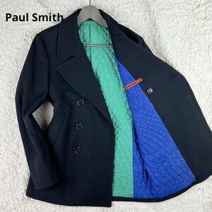 【美品 現行タグ】 Paul Smith ポールスミス 【圧倒的存在感】 メンズ ピーコート Pコート アウター 中綿 キルティング 裏地 マルチカラー 