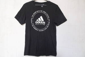 adidas/アディダス/半袖Tシャツ/フロントロゴプリント/スポーツ/カジュアル/黒/ブラック/Sサイズ(8/21R5)