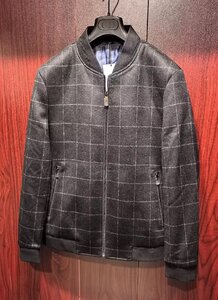 最高峰*定価22万◆イタリア*ローマ発*ROBERT CAVANI/ロベルトカバーニ*最上級カシミア・100% Cashmere・紳士ジャケット*48/L・黒