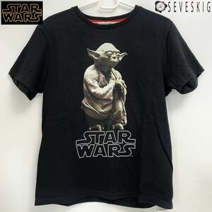 SEVESKIG × STARWARS PYTE YODA プリント　Tシャツ 日本製　スターウォーズ　ヨーダ セヴシグ　コラボ　ユニセックス　ブラック　S