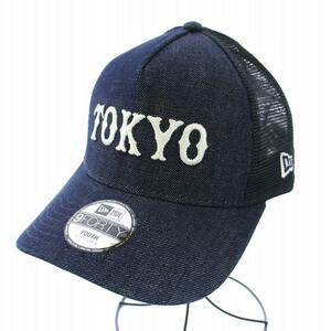 ニューエラ YOUTH ADJUSTABLE Denim Cap TOKYO 読売ジャイアンツ ベースボールキャップ メッシュキャップ デニム 紺 ネイビー /TK キッズ