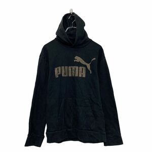 PUMA プリント スウェット パーカー プーマ キッズ L ブラック 裏起毛 古着卸 アメリカ仕入 a606-5955