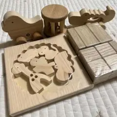 木のつみきパズルおもちゃセット