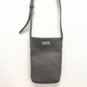 【NEIGHBORHOOD】ネイバーフッド★ショルダーバッグ LEATHER SACOCHE レザーサコッシュ 牛革 斜め掛け ポーチ 222PKNH-CG01 グレー 02