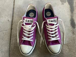 激レア！ 旧い！ 箱入り！ CONVERSE ALL STAR COLORS CLASSIC OX RASPBERRYPINK コンバース オールスター 紫 27.5cm 程度良好