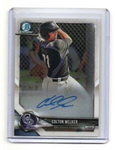 2019 Bowman Chrome Draft [COLTON WELKER] Auto (直筆サイン入り) Card