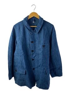 OUTIL◆VESTE MACLAS INDIGO LINEN/カバーオール/1/リネン/インディゴ