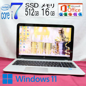 ★美品 最上級4世代4コアi7！新品SSD512GB メモリ16GB★ENVY Core i7-4700MQ グラボ Webカメラ Win11 MS Office2019 H&B★P72111