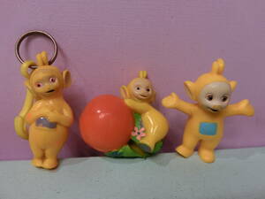 テレタビーズ◆ラーラ PVCフィギュア キーホルダー ペンシルトップ 3点セット 90s ビンテージ 当時物◆Teletubbies Figure 