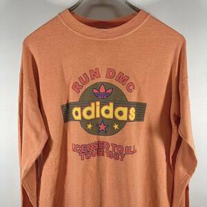 【Special】80s RUN DMC ADIDAS 1987 LICENSED TO ILL TOUR ロンT XL LONG SLEEVE オレンジ アメリカ輸入/ビンテージ/ロンT/古着